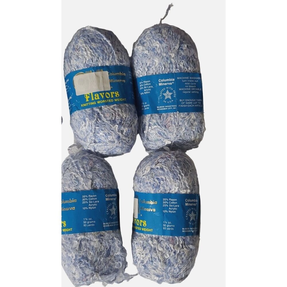 USA yarn 4 skeins Flavors Worsted 93yds variegated Blue CM